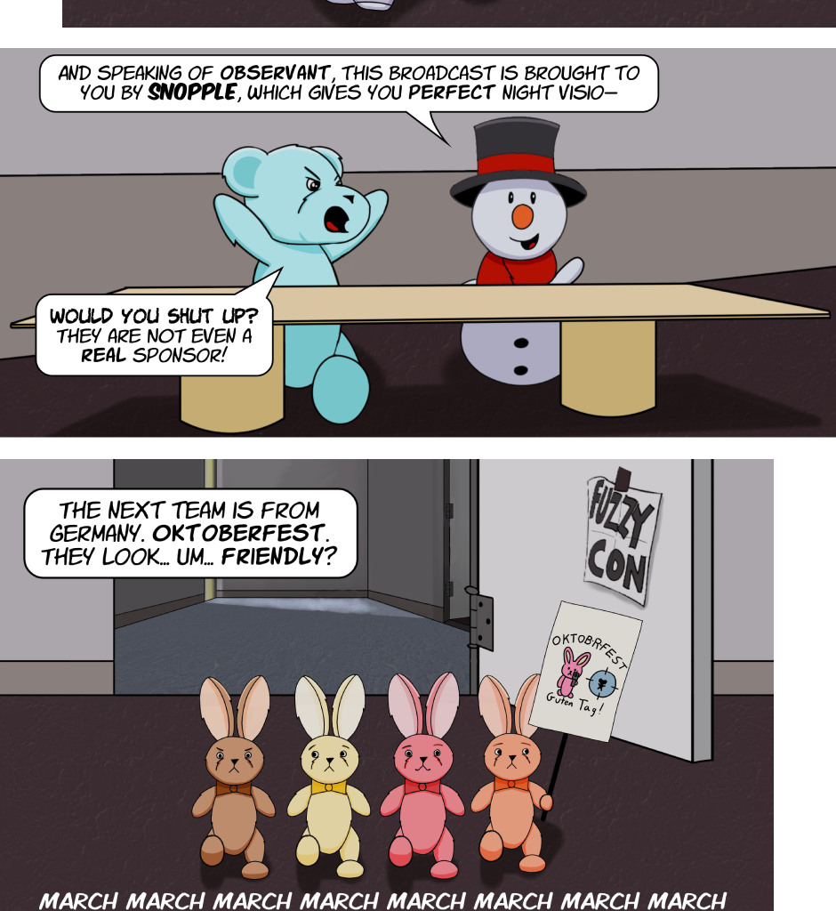 Fuzzy Knights - Episode 63, Page 1: Episode 60 - Opening Ceremonies - Part I