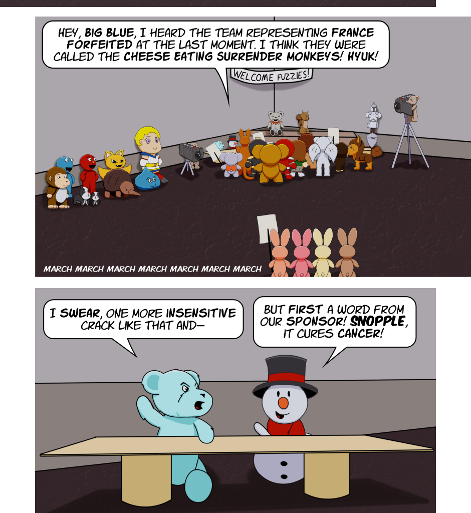 Fuzzy Knights - Episode 63, Page 1: Episode 60 - Opening Ceremonies - Part I