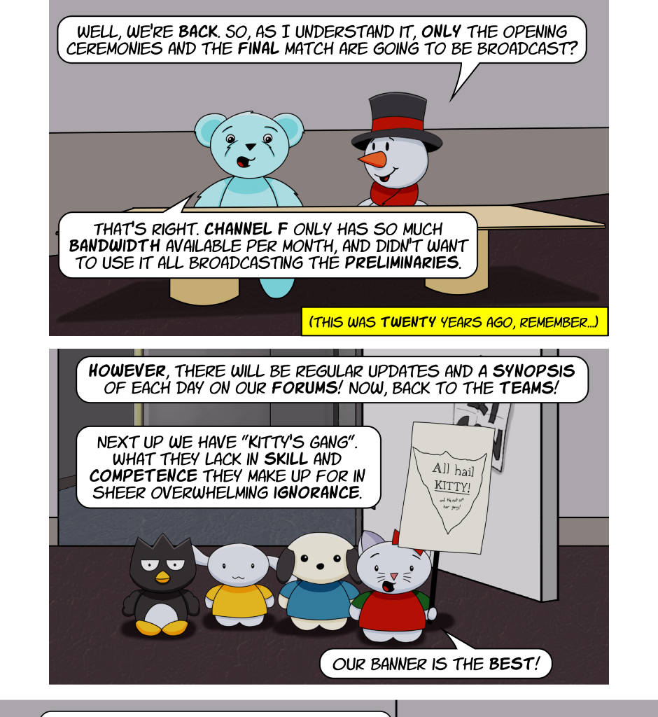 Fuzzy Knights - Episode 64, Page 1: Episode 61 - Opening Ceremonies - Part II