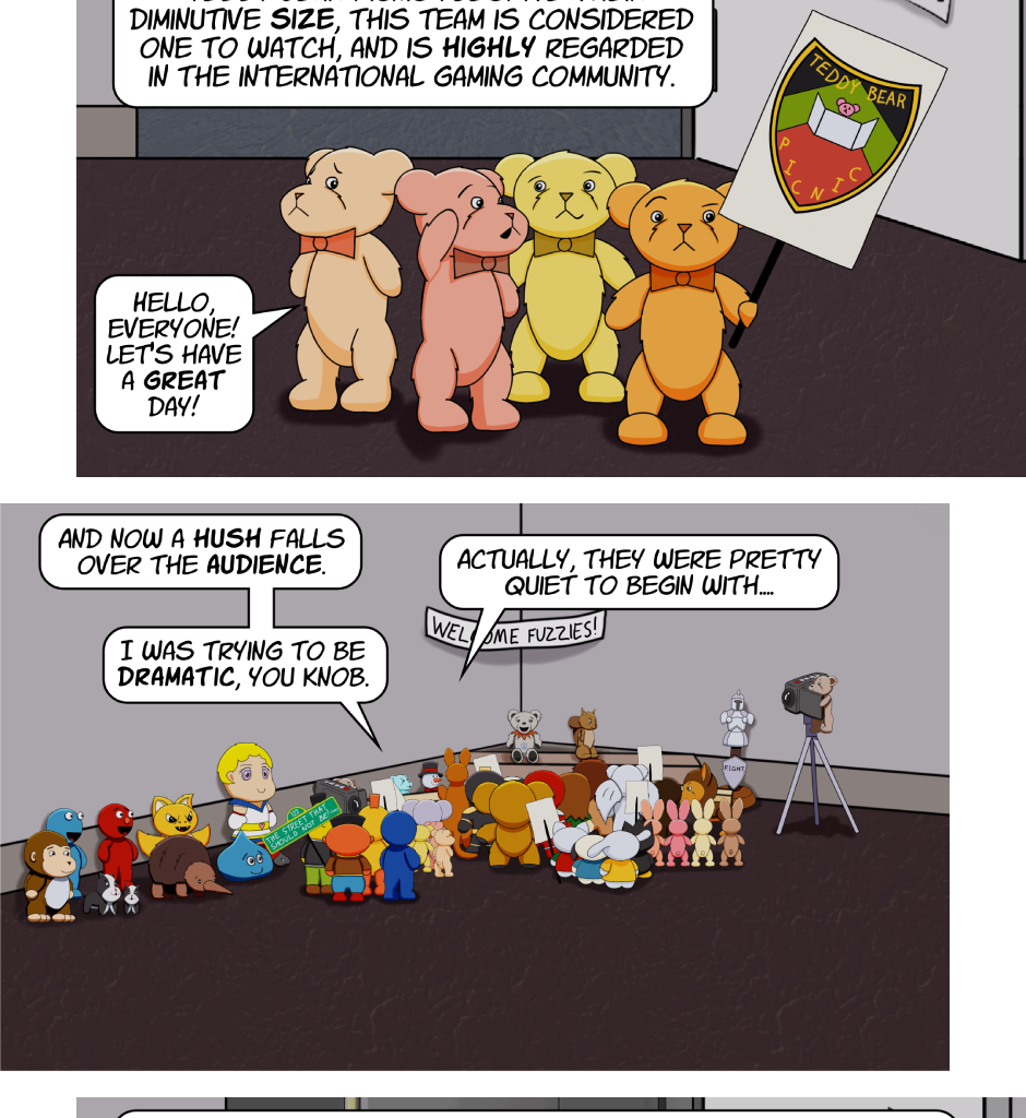 Fuzzy Knights - Episode 64, Page 1: Episode 61 - Opening Ceremonies - Part II