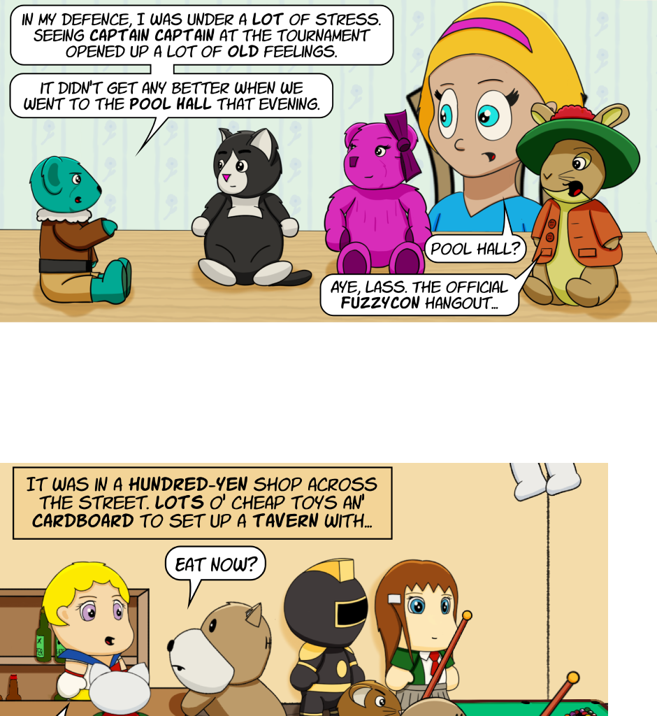 Fuzzy Knights - Episode 68, Page 1: Episode 65 - The Pool Hall