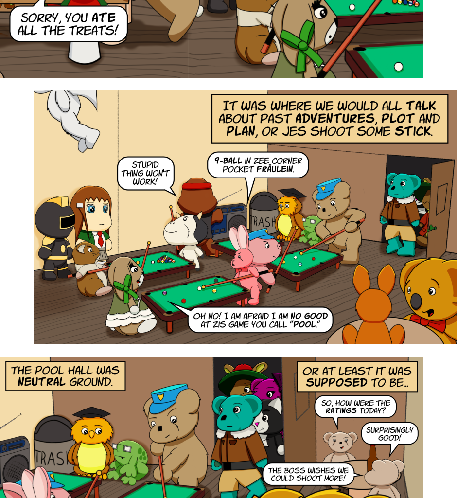 Fuzzy Knights - Episode 68, Page 1: Episode 65 - The Pool Hall