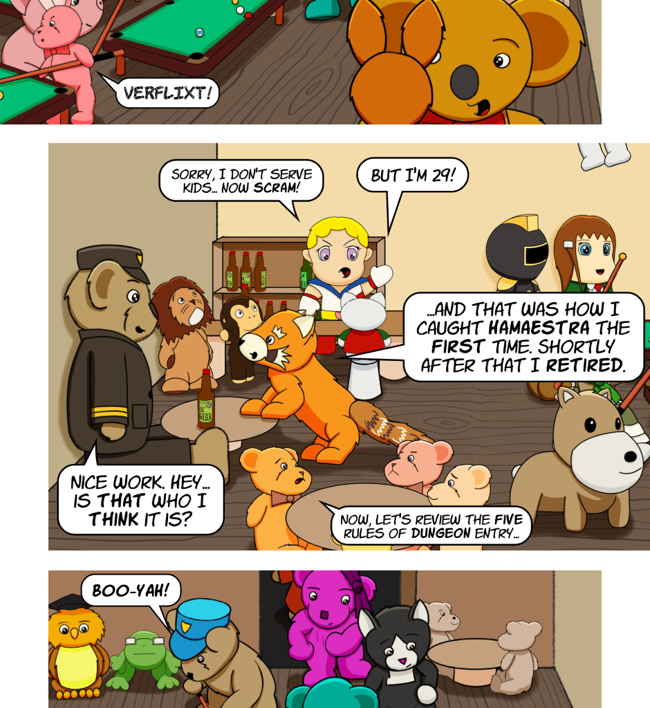 Fuzzy Knights - Episode 68, Page 1: Episode 65 - The Pool Hall