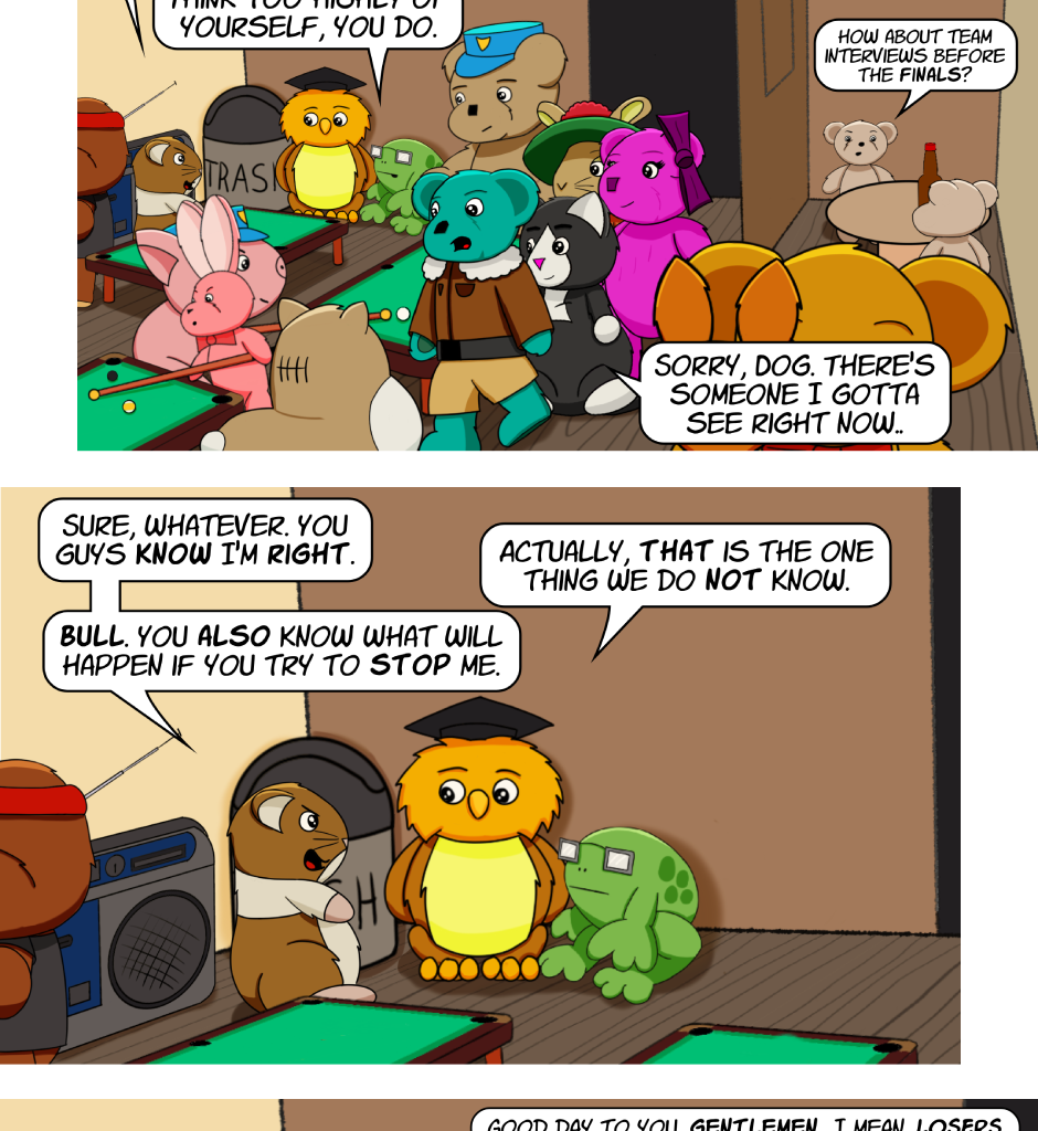 Fuzzy Knights - Episode 68, Page 1: Episode 65 - The Pool Hall