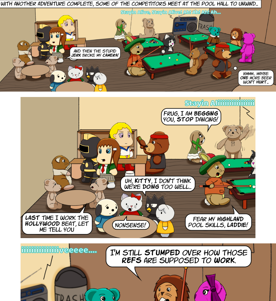 Fuzzy Knights - Episode 75, Page 1: Episode 72 - Pool Hall Revisited