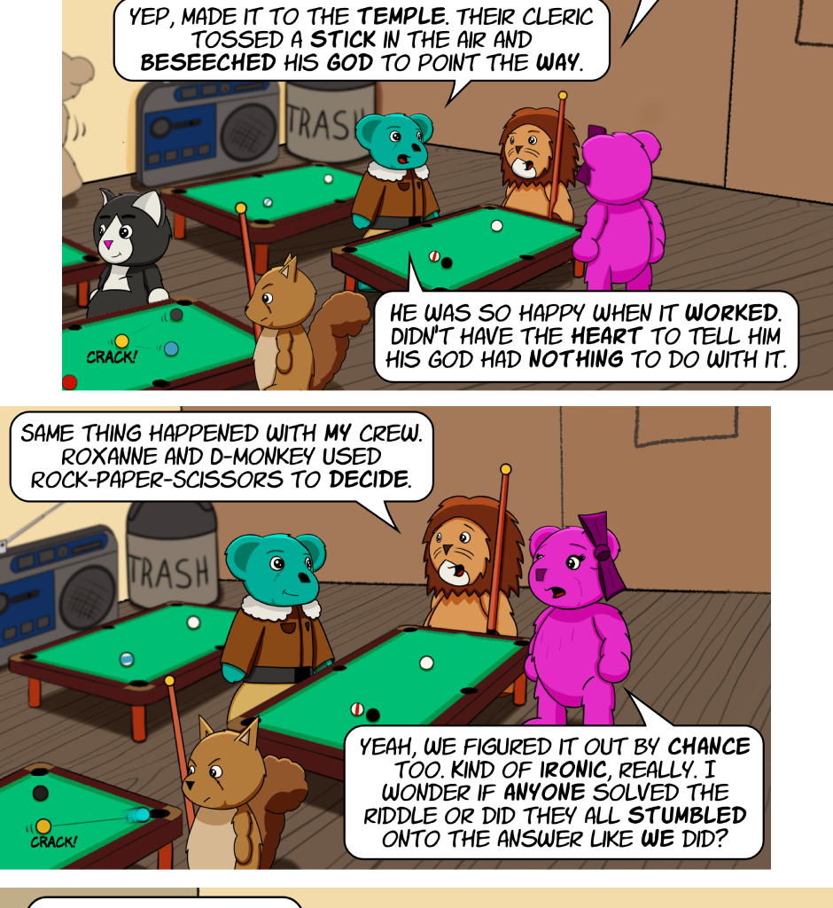 Fuzzy Knights - Episode 75, Page 1: Episode 72 - Pool Hall Revisited