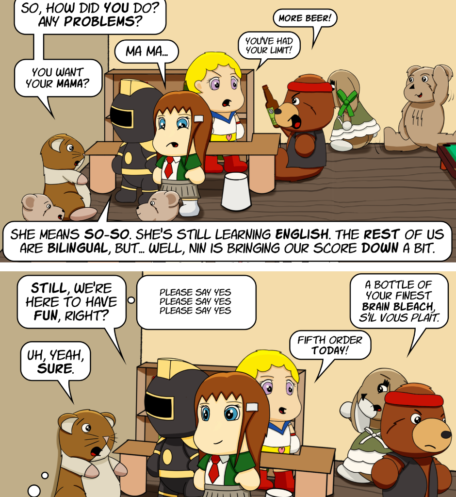 Fuzzy Knights - Episode 75, Page 1: Episode 72 - Pool Hall Revisited