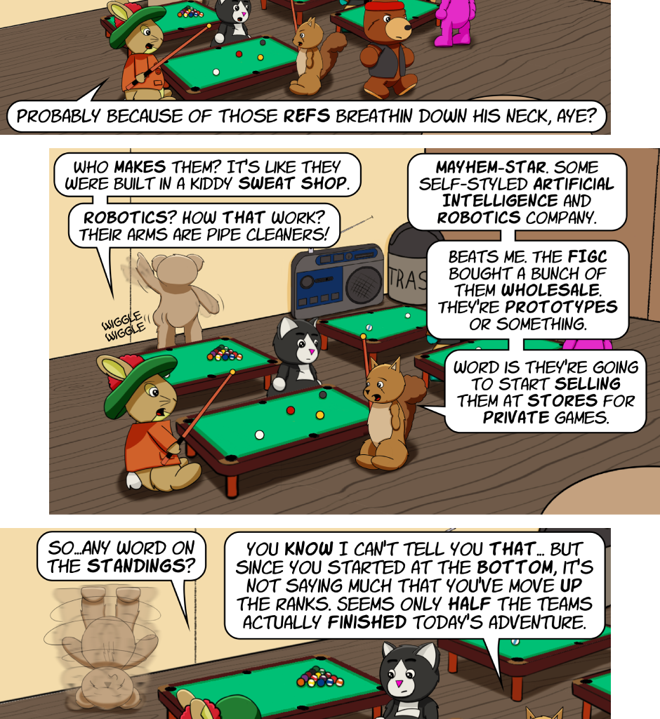 Fuzzy Knights - Episode 75, Page 1: Episode 72 - Pool Hall Revisited
