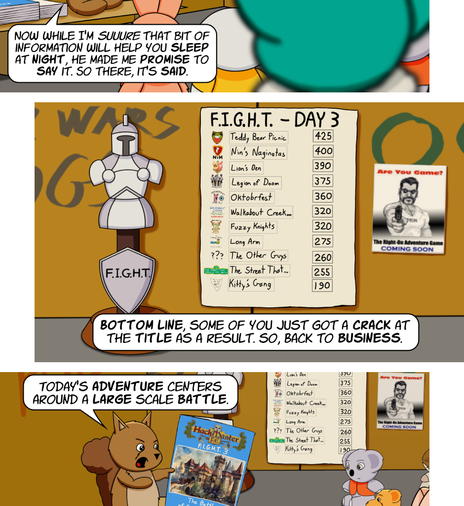 Fuzzy Knights - Episode 76, Page 1: Episode 73 - Day 3