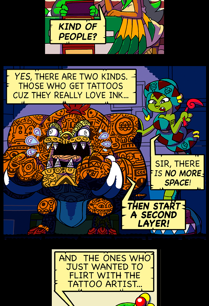 Macoatl - Episode 217, Page 1: Tatoos