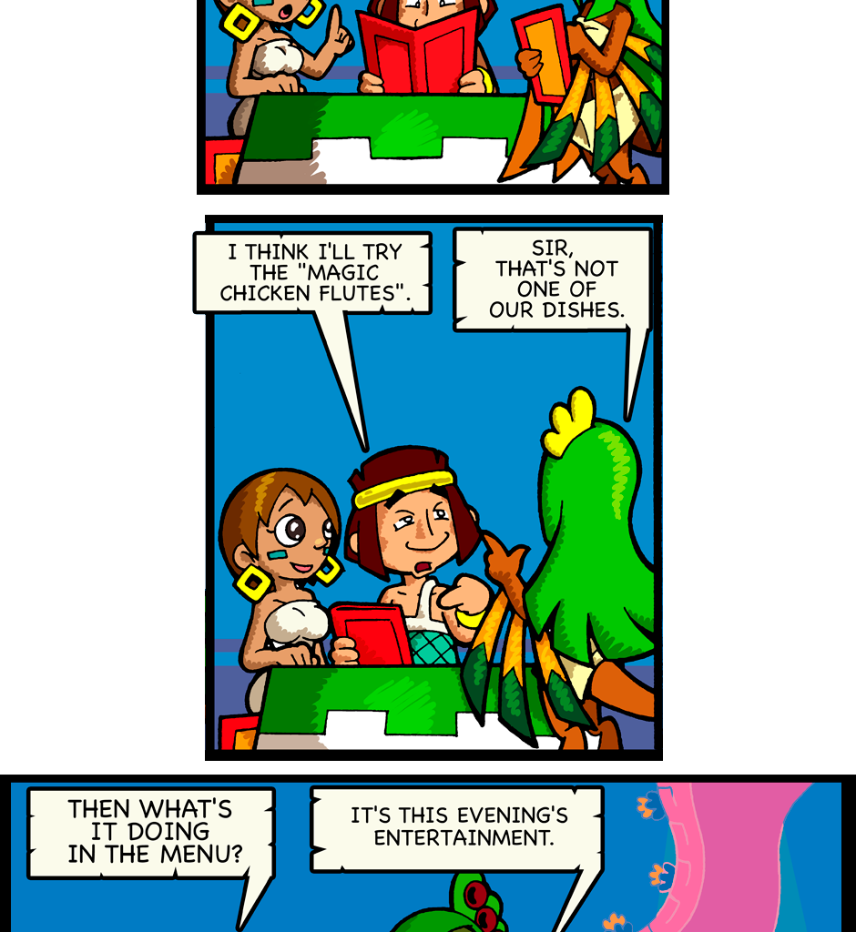 Macoatl - Episode 277, Page 1: Flautas de Pollo