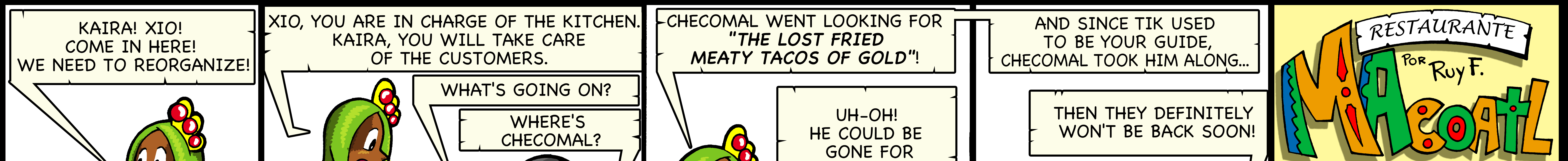Macoatl - Episode 294, Page 1: The legend of the golden fried meaty tacos of gold part I
