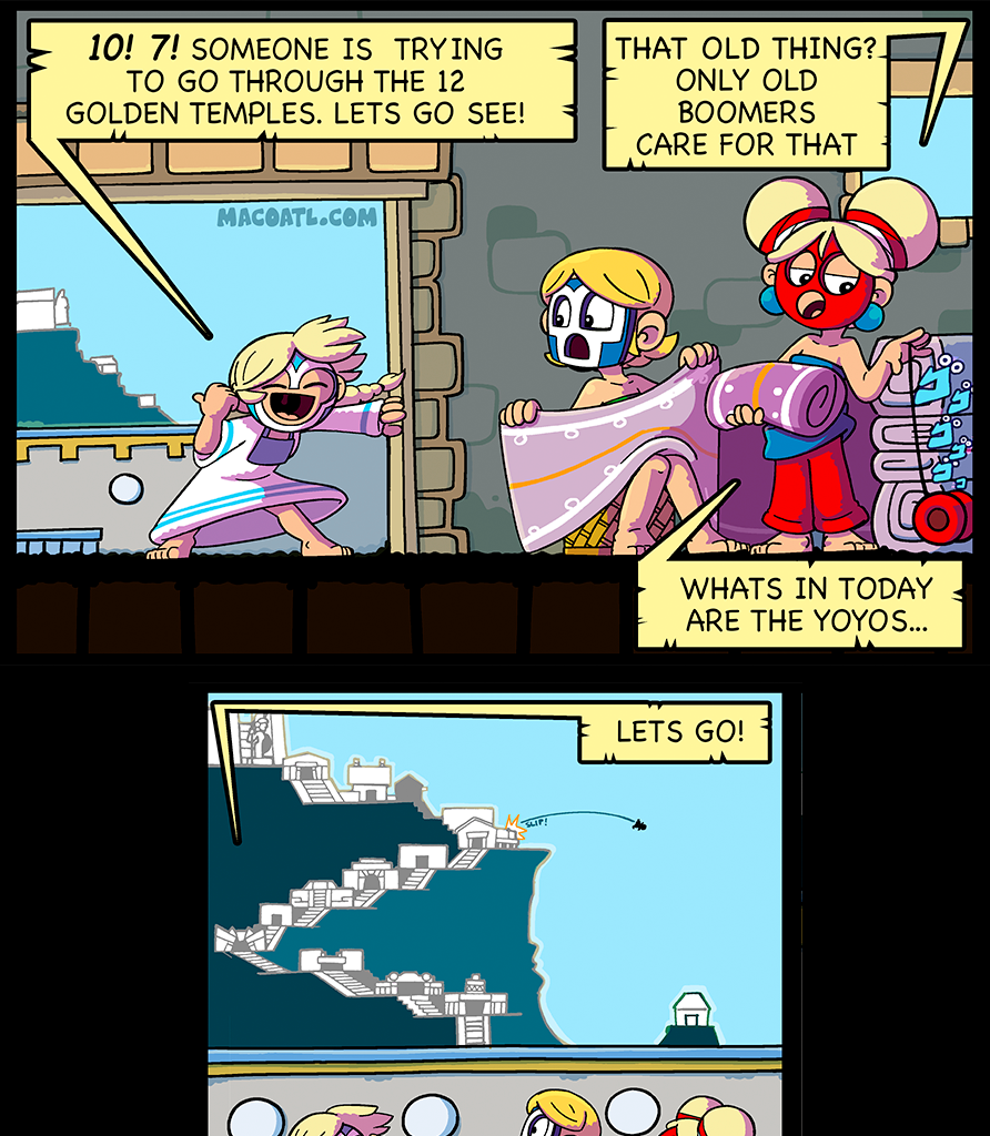 Macoatl - Episode 319, Page 1: Outside the 12 houses