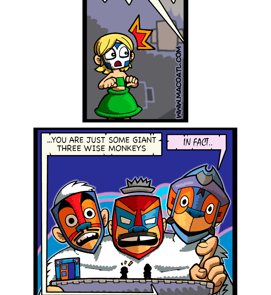 Macoatl - Episode 342, Page 1: The Three Wise Monkeys