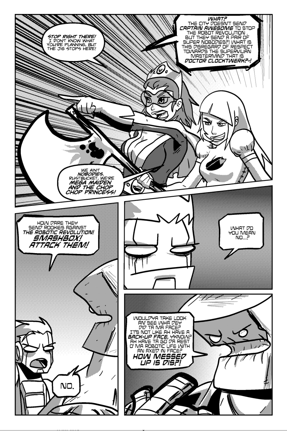 Mega Maiden - Episode 1, Page 9: 01 The Mega and Choppy Show