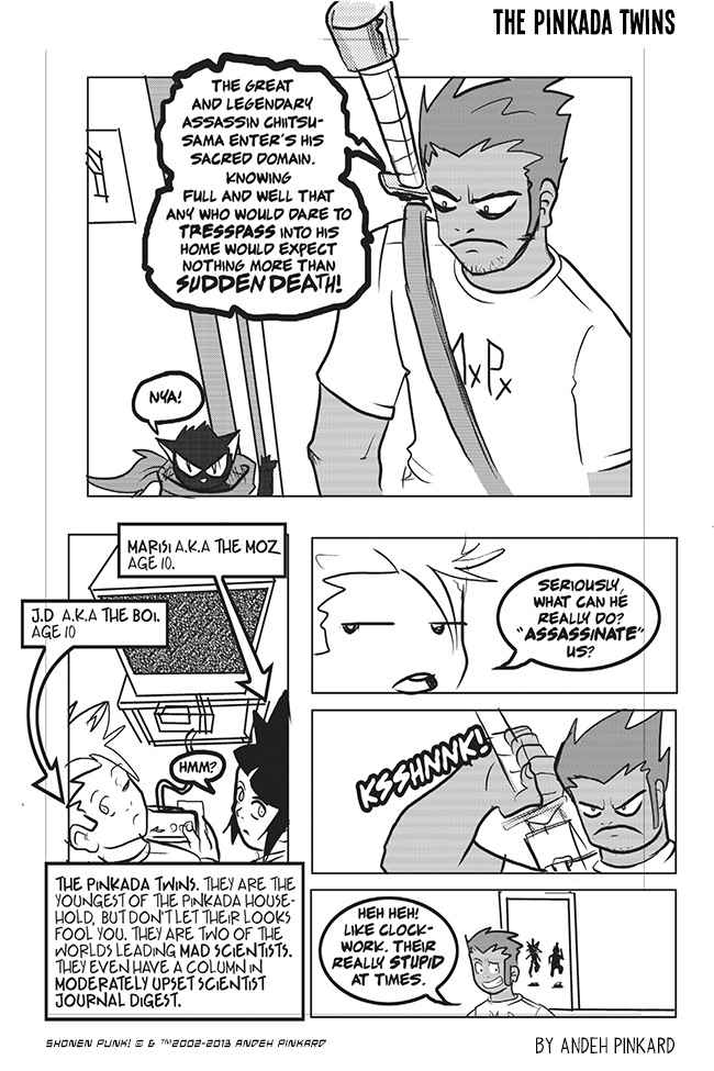 Shonen Punk! - Episode 5, Page 1: 004 The Pinkada Twins