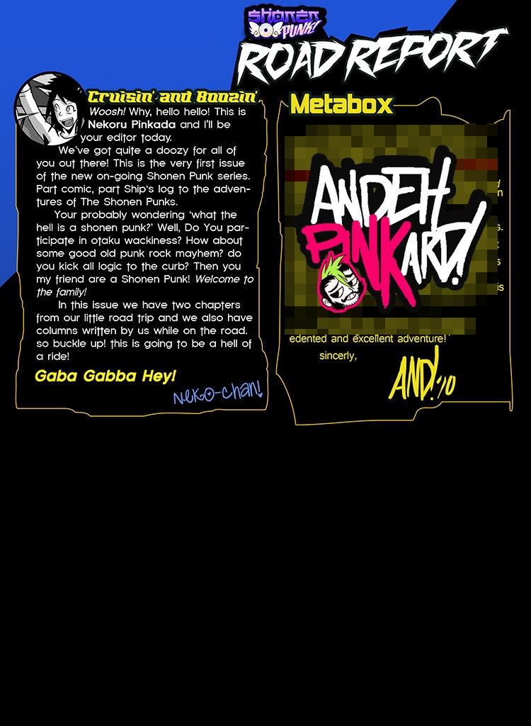 Shonen Punk! - Episode 582, Page 1: 571 Road Report with Neko-chan