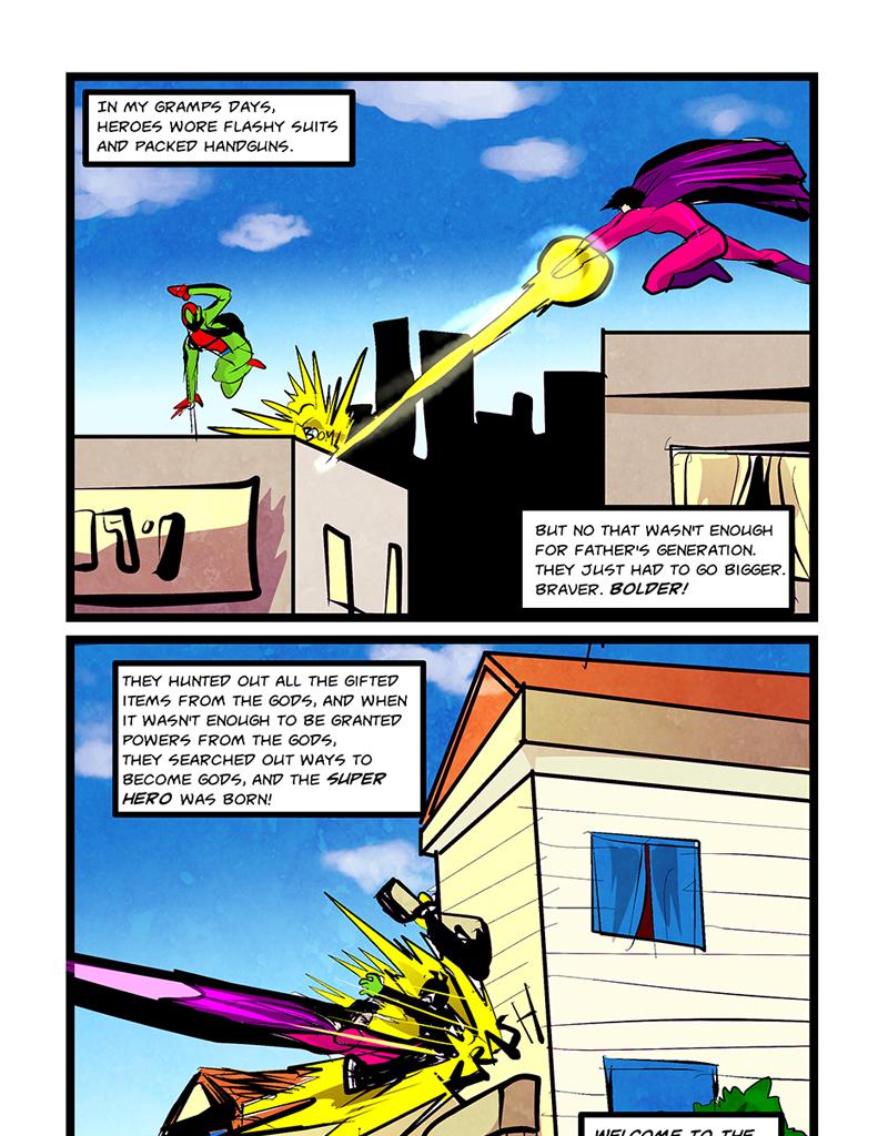 Shonen Punk! - Episode 871, Page 1: 845 welcome to the super heroic age