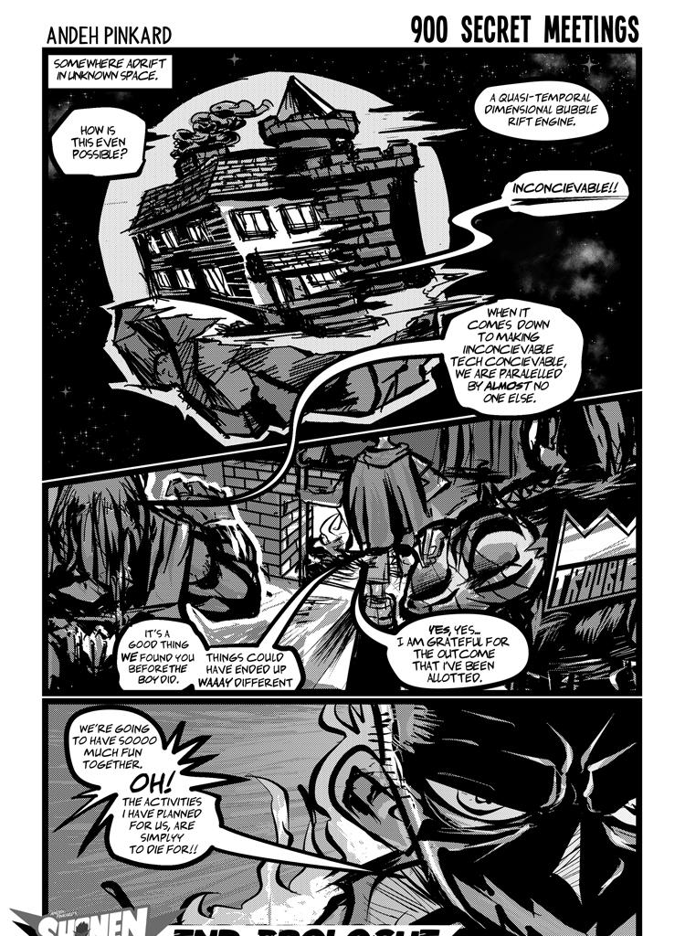 Shonen Punk! - Episode 929, Page 1: 900-SECRET-MEETINGS