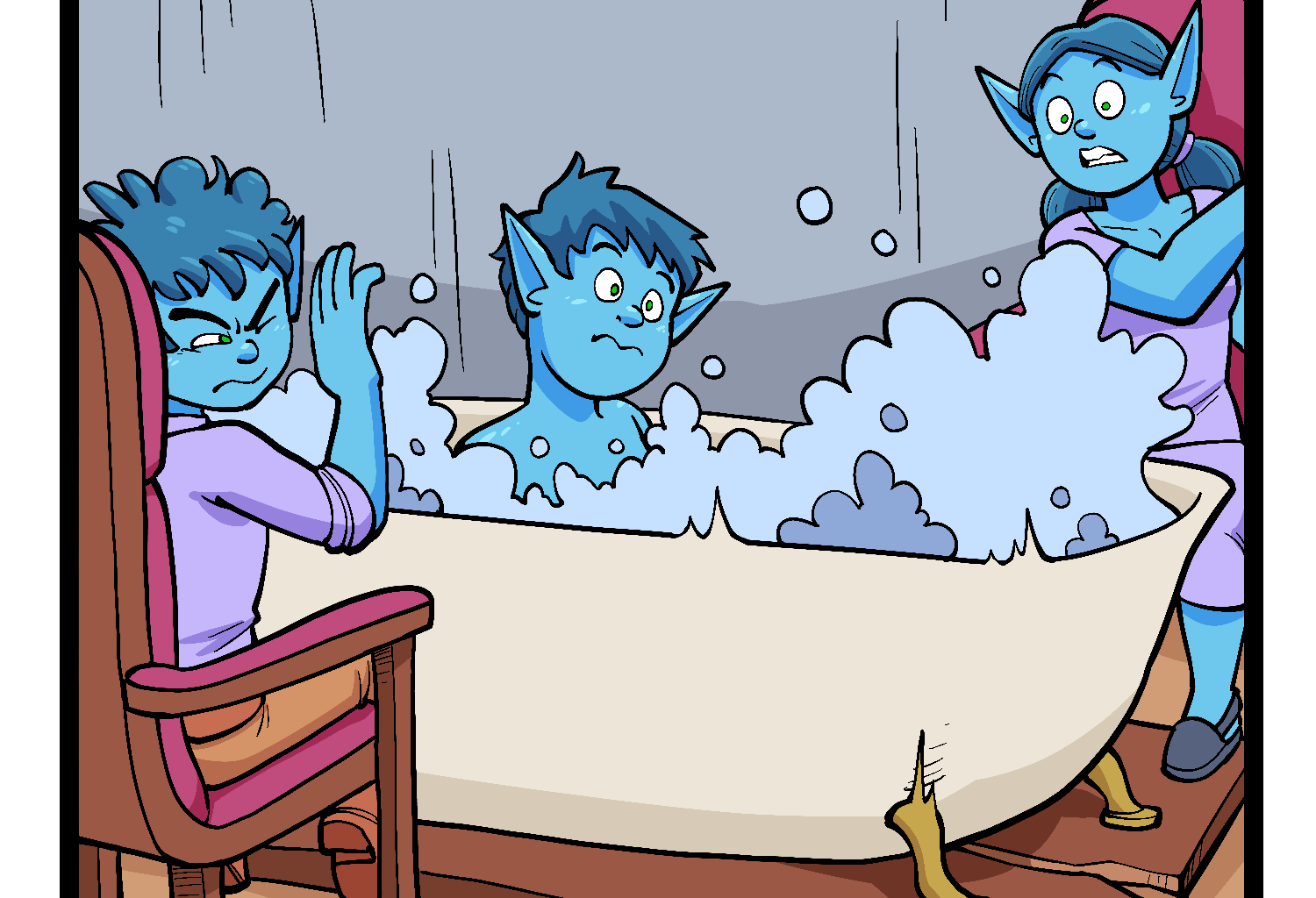 Gobbomancers! - Episode 31, Page 1: The Goblins' Bathtub