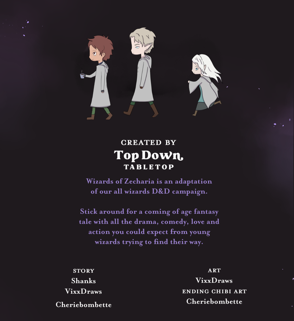 Wizards of Zecharia  - Episode 21, Page 1: The Adventure Begins | Credits