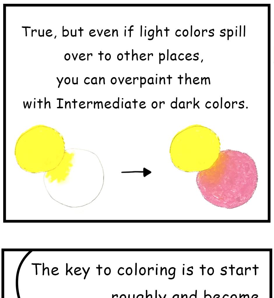 Mikesaka Art Class (◆Episodes are about art methods.) - Episode 17, Page 8: ◆Light Colors & Dark Colors