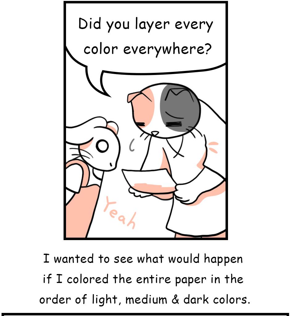 Mikesaka Art Class (◆Episodes are about art methods.) - Episode 31, Page 2: ◆Never Layer All Colors Everywhere