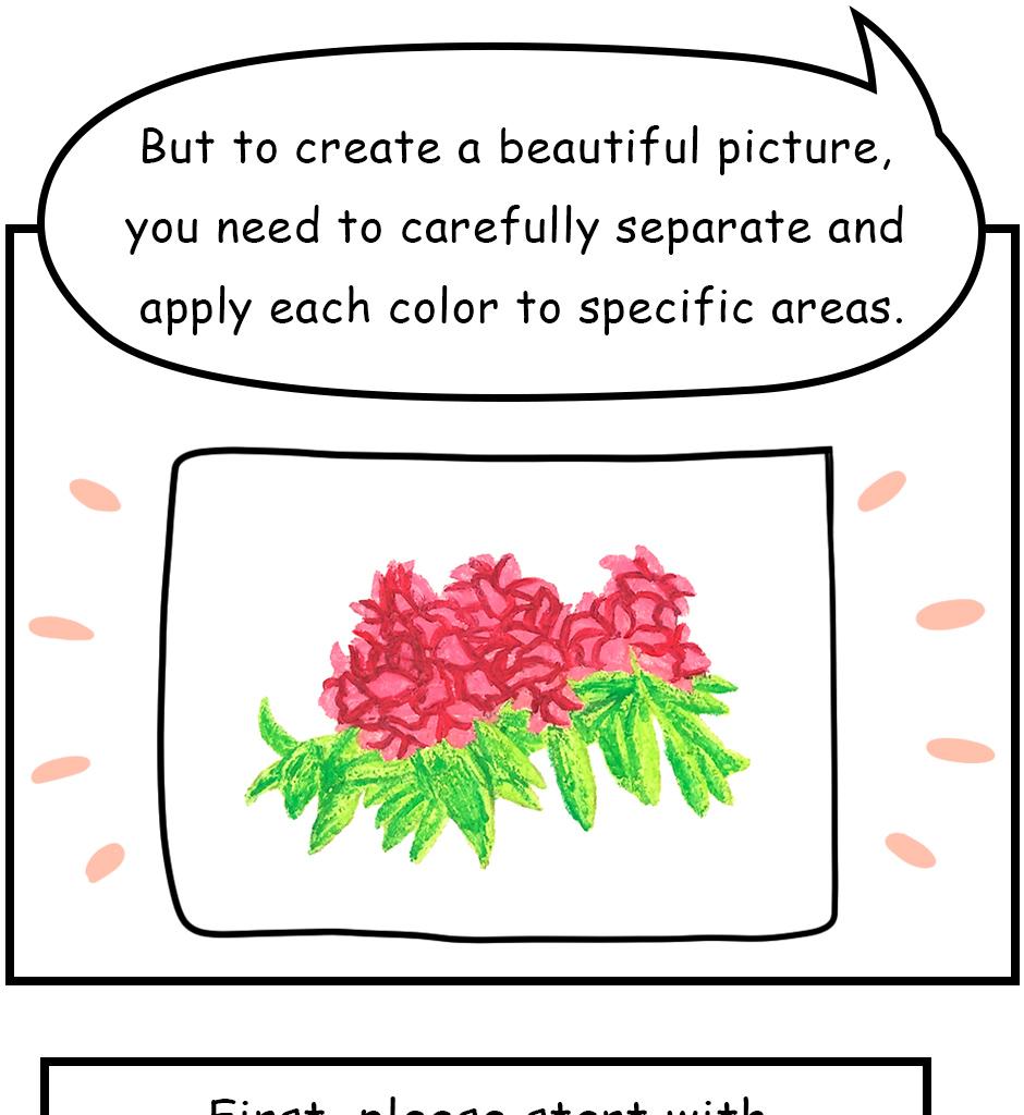 Mikesaka Art Class (◆Episodes are about art methods.) - Episode 31, Page 3: ◆Never Layer All Colors Everywhere