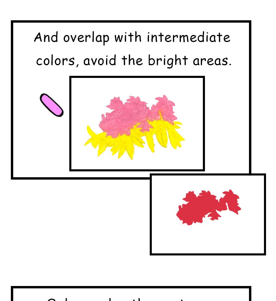 Mikesaka Art Class (◆Episodes are about art methods.) - Episode 31, Page 4: ◆Never Layer All Colors Everywhere