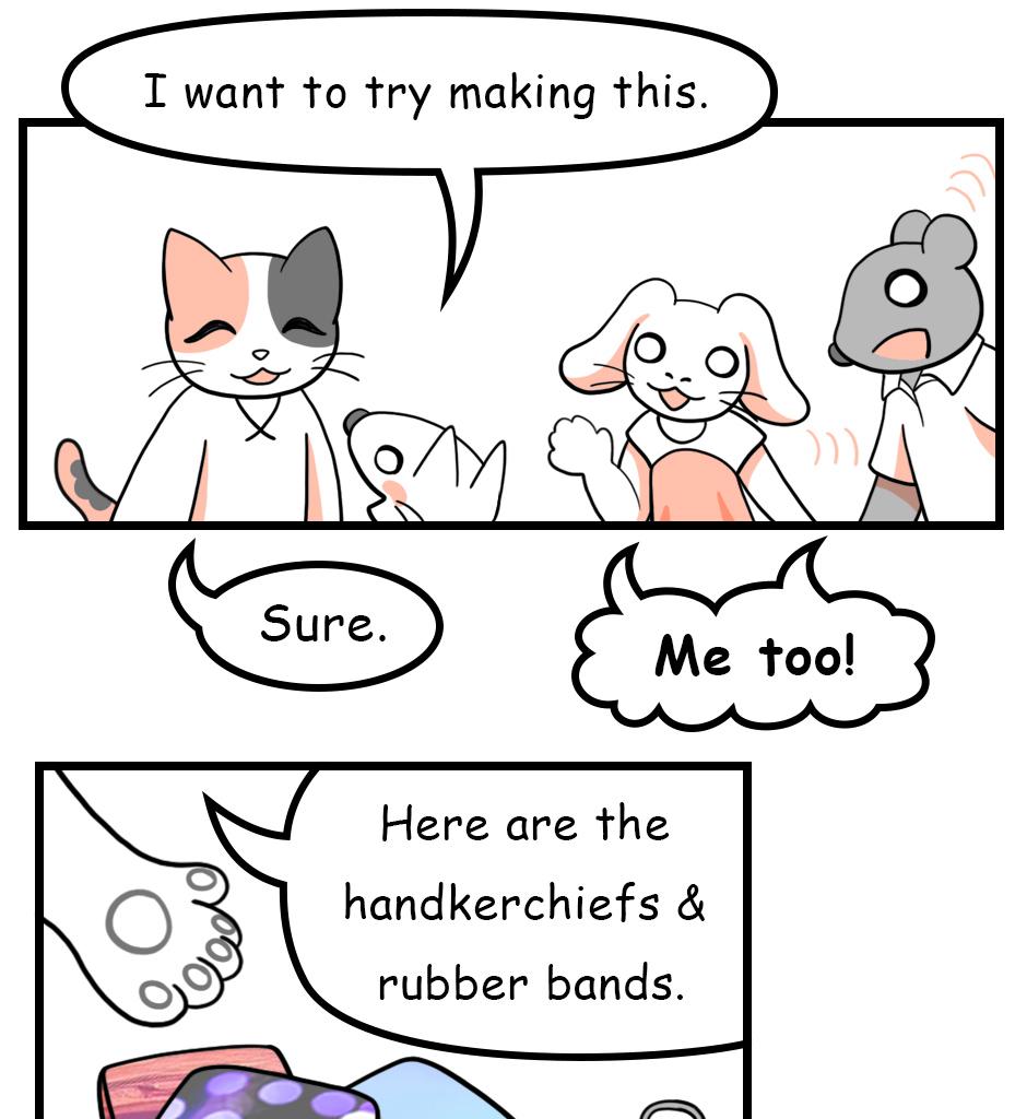 Mikesaka Art Class (◆Episodes are about art methods.) - Episode 48, Page 3: 39. Rabbit Handkerchief(1/2)