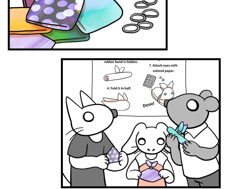 Mikesaka Art Class (◆Episodes are about art methods.) - Episode 48, Page 3: 39. Rabbit Handkerchief(1/2)