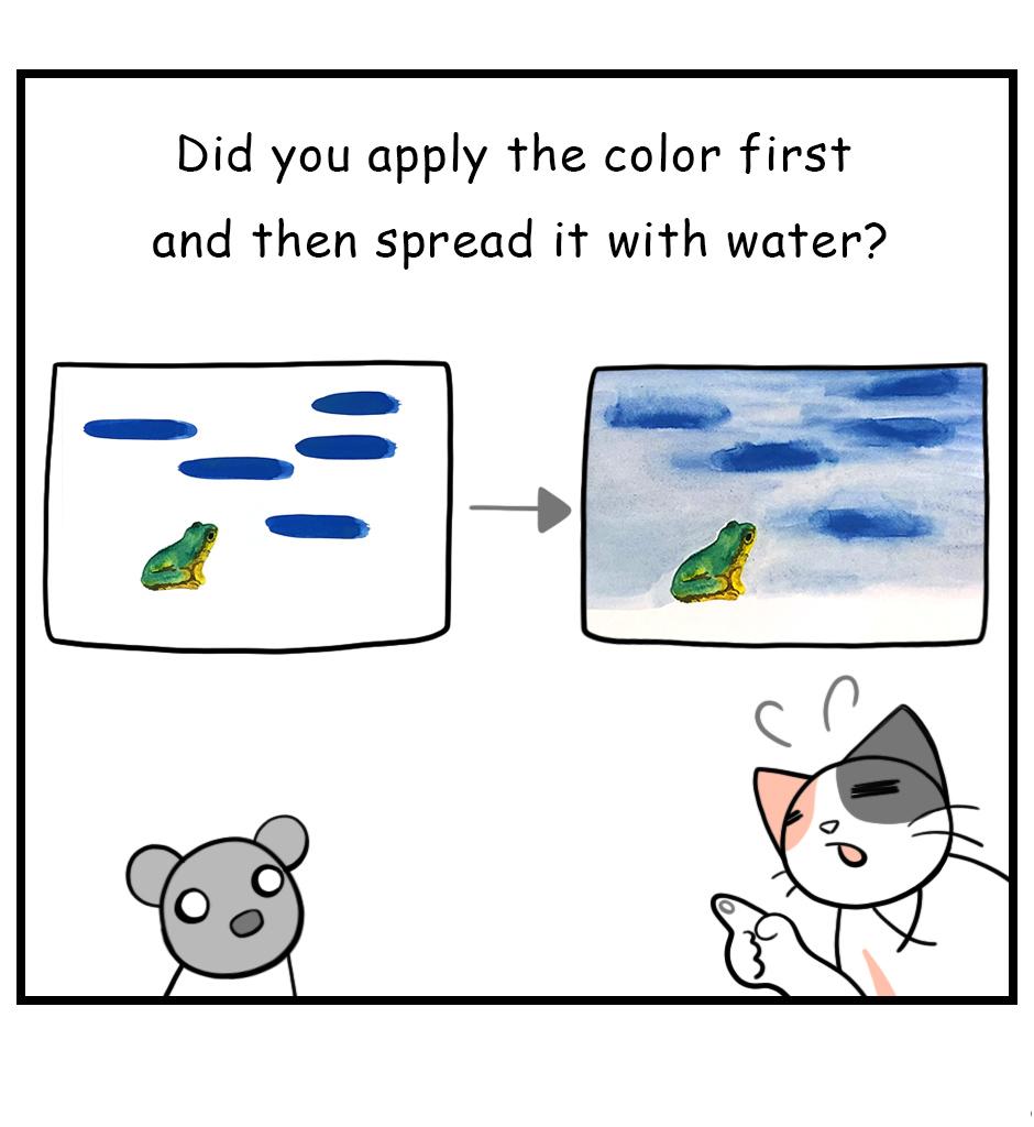 Mikesaka Art Class (◆Episodes are about art methods.) - Episode 68, Page 2: 54. ◆How to Reduce Paint Streaks