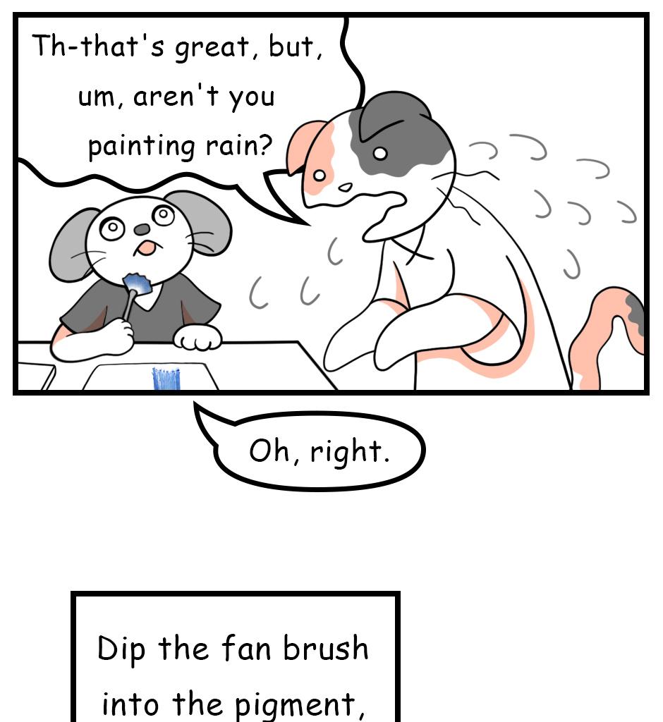 Mikesaka Art Class (◆Episodes are about art methods.) - Episode 69, Page 6: 55. ◆How to Paint Rain
