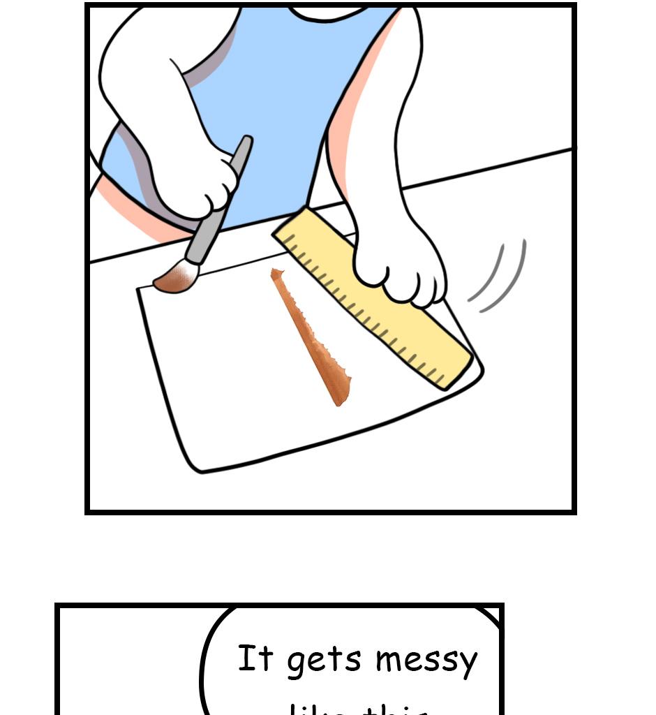 Mikesaka Art Class (◆Episodes are about art methods.) - Episode 70, Page 3: 56. ◆Drawing Straight Line with a Brush