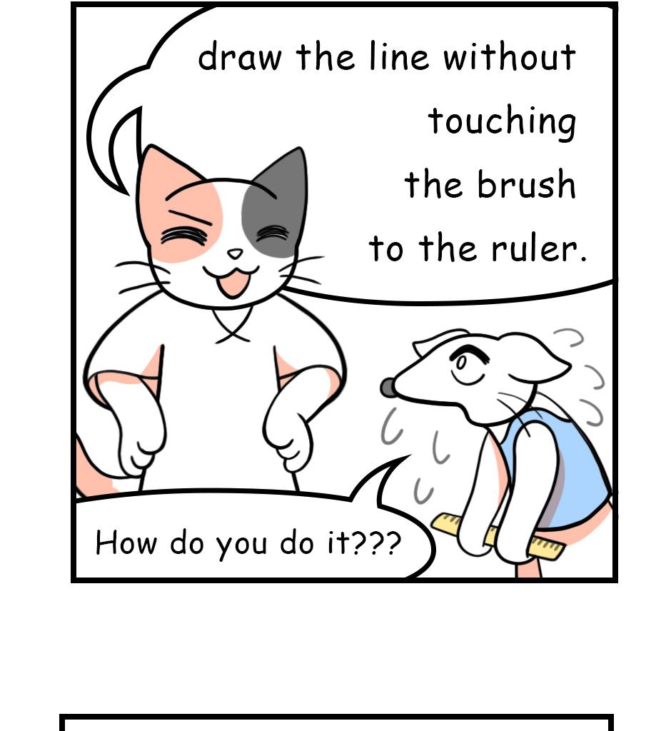 Mikesaka Art Class (◆Episodes are about art methods.) - Episode 70, Page 4: 56. ◆Drawing Straight Line with a Brush