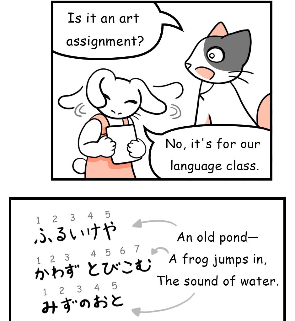 Mikesaka Art Class (◆Episodes are about art methods.) - Episode 76, Page 2: 60. ◆Haiku Illustrations(Elementary School Class)
