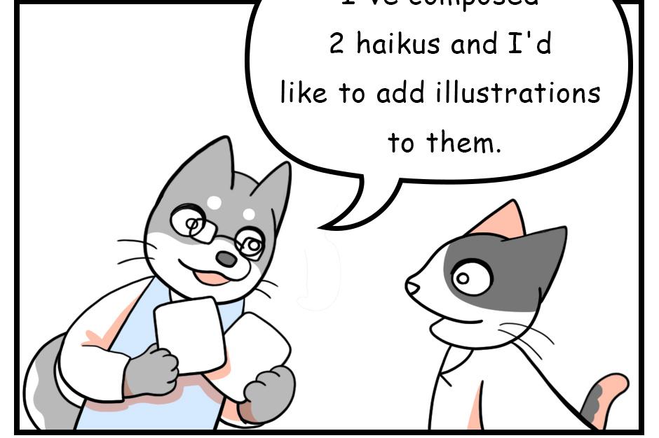 Mikesaka Art Class (◆Episodes are about art methods.) - Episode 77, Page 1: Haiku Illustrations(Adult Class)