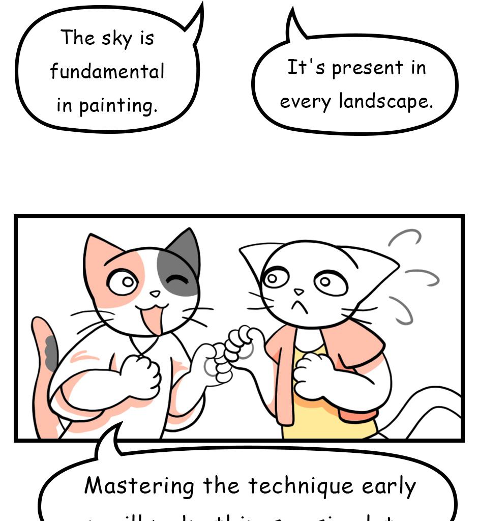 Mikesaka Art Class (◆Episodes are about art methods.) - Episode 81, Page 3: 64. ◆How to Paint the Sky(Watercolor)(1/3)