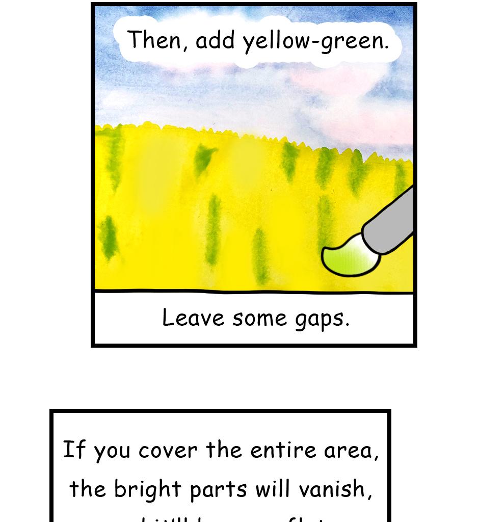 Mikesaka Art Class (◆Episodes are about art methods.) - Episode 84, Page 6: 65. ◆How to Paint the Meadow(Watercolor)