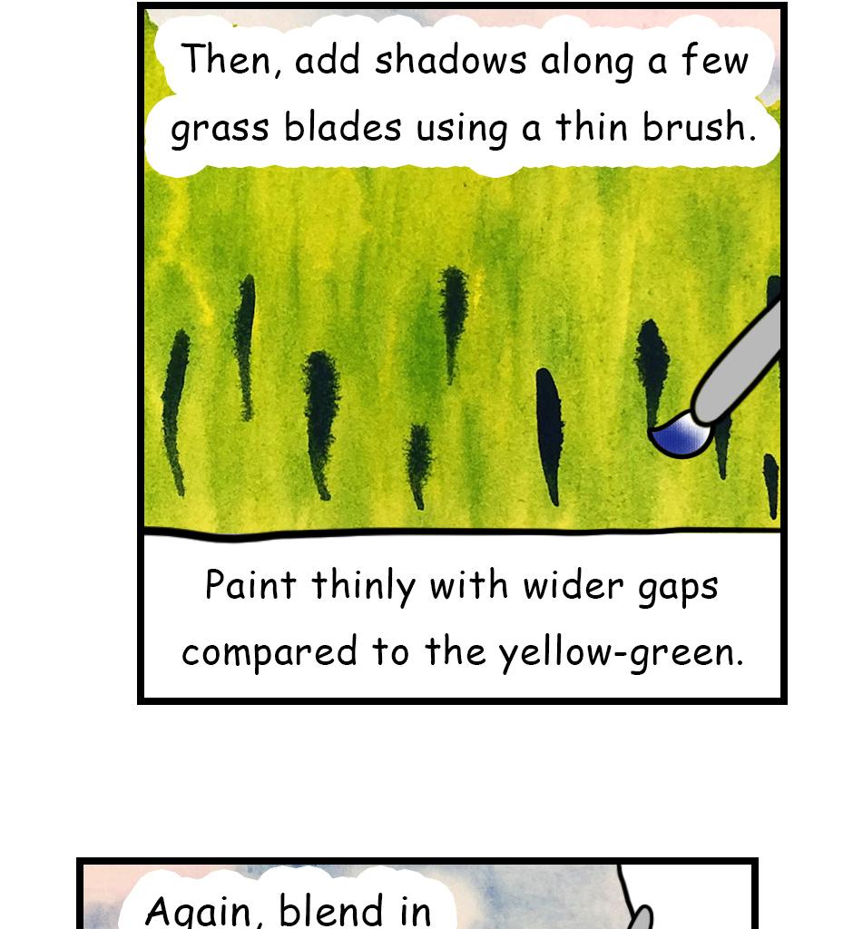 Mikesaka Art Class (◆Episodes are about art methods.) - Episode 84, Page 8: 65. ◆How to Paint the Meadow(Watercolor)