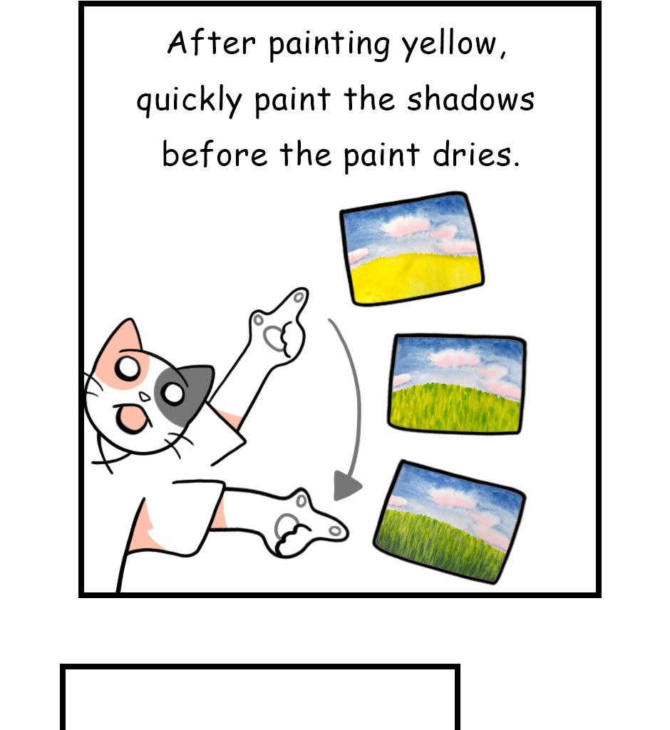 Mikesaka Art Class (◆Episodes are about art methods.) - Episode 84, Page 10: 65. ◆How to Paint the Meadow(Watercolor)