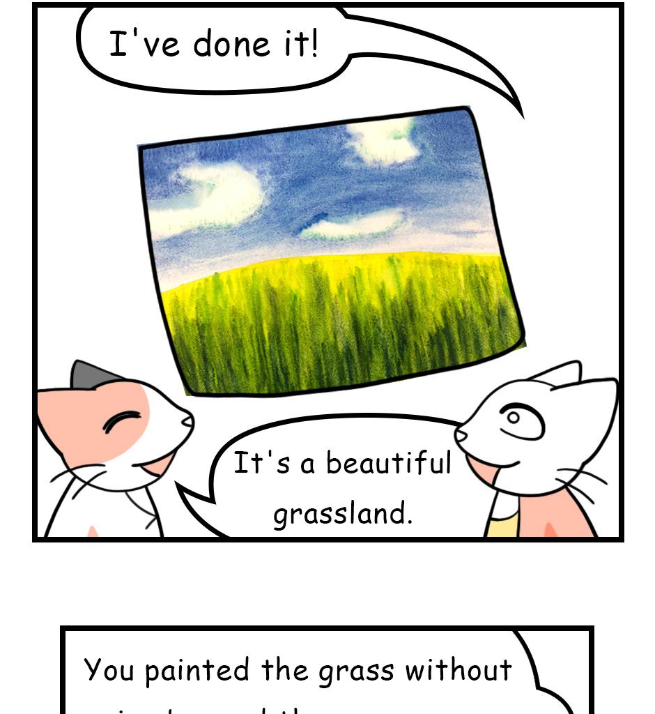 Mikesaka Art Class (◆Episodes are about art methods.) - Episode 84, Page 11: 65. ◆How to Paint the Meadow(Watercolor)