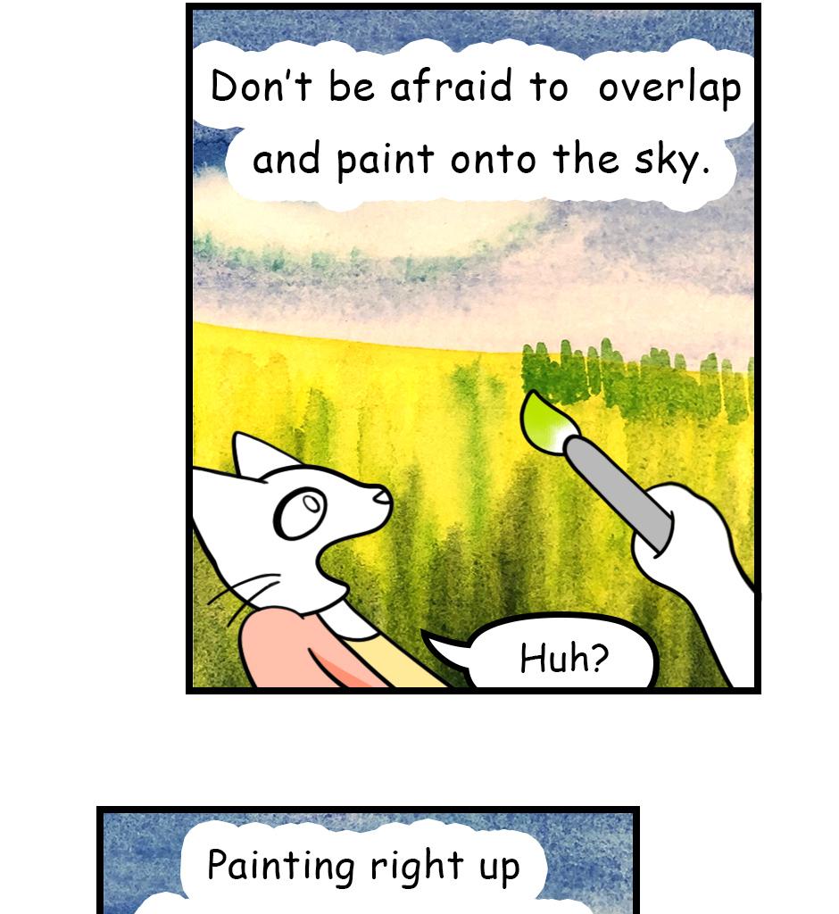 Mikesaka Art Class (◆Episodes are about art methods.) - Episode 84, Page 12: 65. ◆How to Paint the Meadow(Watercolor)