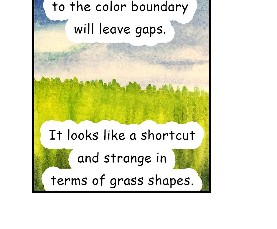 Mikesaka Art Class (◆Episodes are about art methods.) - Episode 84, Page 12: 65. ◆How to Paint the Meadow(Watercolor)