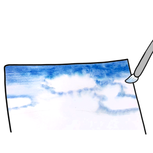 Mikesaka Art Class (◆Episodes are about art methods.) - Episode 82: 64. ◆How to Paint the Sky(Watercolor)(2/3)