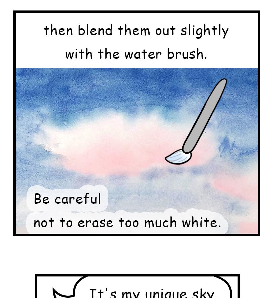 Mikesaka Art Class (◆Episodes are about art methods.) - Episode 83, Page 3: 64. ◆How to Paint the Sky(Watercolor)(3/3)