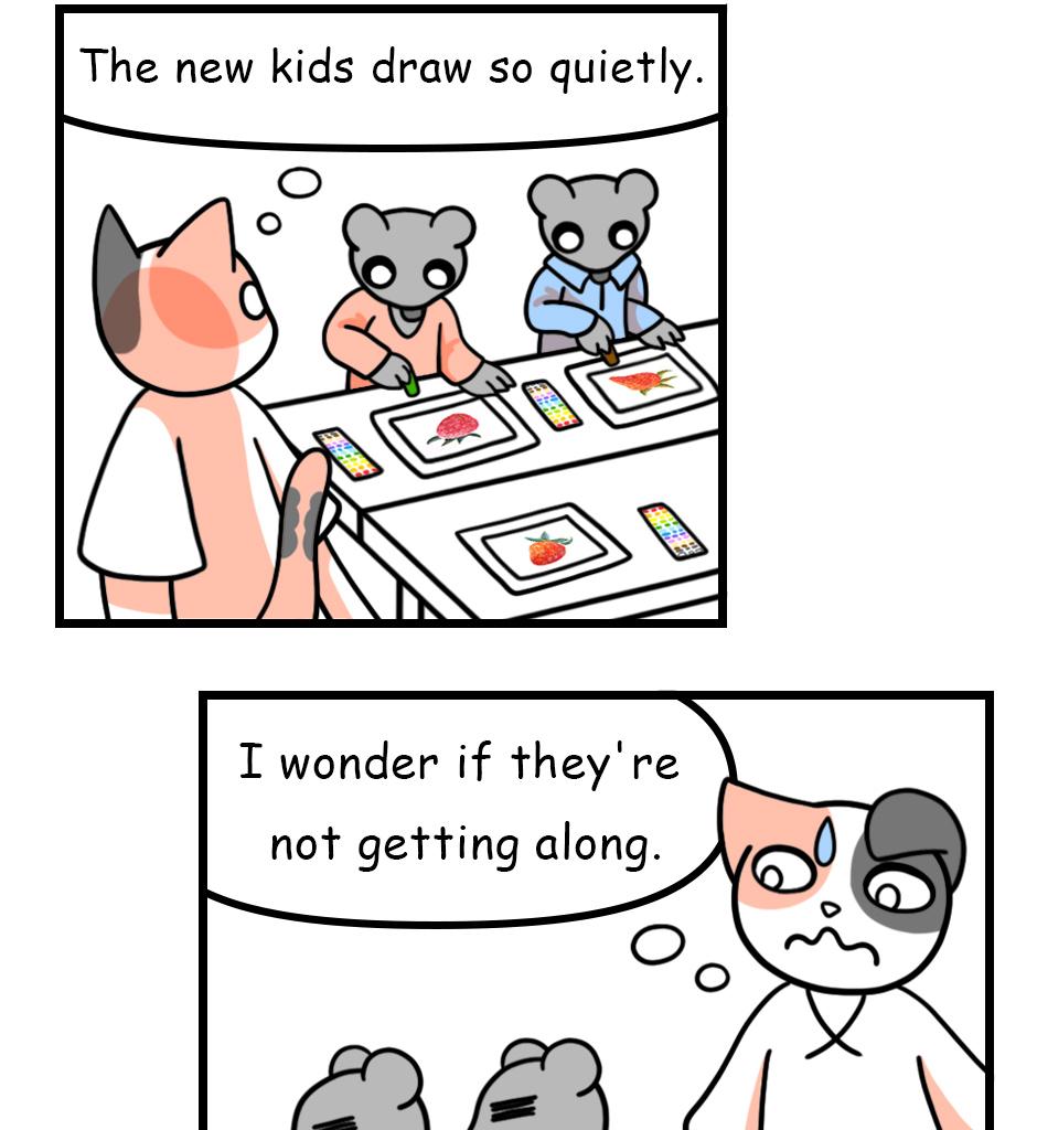 Mikesaka Art Class (◆Episodes are about art methods.) - Episode 97, Page 6: 74. Close Sibling Bond