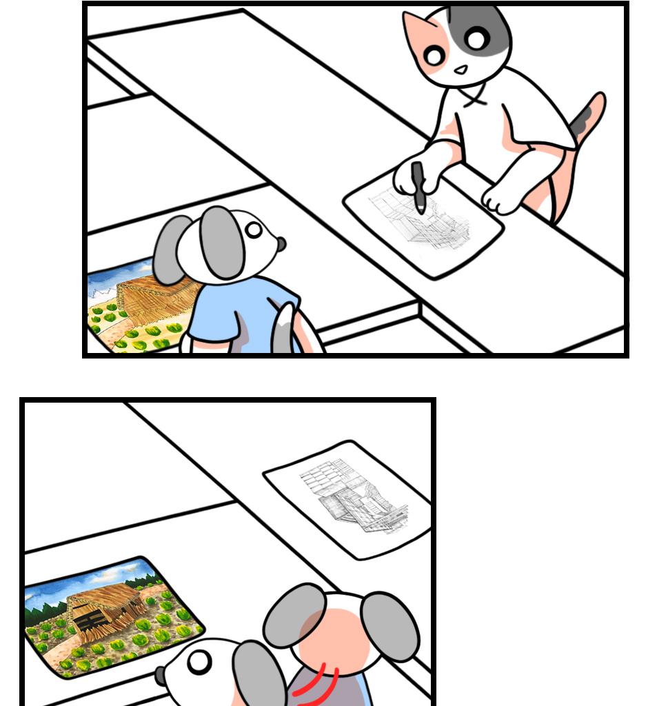 Mikesaka Art Class (◆Episodes are about art methods.) - Episode 100, Page 2: 76. ◆Drawings of buildings with Distorted Perspective