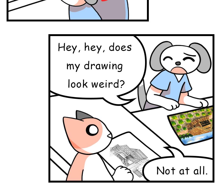 Mikesaka Art Class (◆Episodes are about art methods.) - Episode 100, Page 2: 76. ◆Drawings of buildings with Distorted Perspective