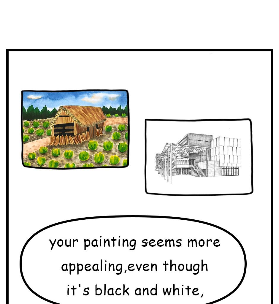 Mikesaka Art Class (◆Episodes are about art methods.) - Episode 100, Page 3: 76. ◆Drawings of buildings with Distorted Perspective